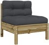 vidaXL 3-tlg. Garten-Sofagarnitur mit Kissen Kiefernholz Imprägniert 3299274 Bild 5