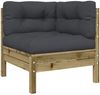 vidaXL 3-tlg. Garten-Sofagarnitur mit Kissen Kiefernholz Imprägniert 3299274 Bild 4
