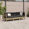 vidaXL 3-tlg. Garten-Sofagarnitur mit Kissen Kiefernholz Imprägniert 3299274 Bild 3