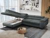 Mks Möbel 'Peter L-form' Ecksofa mit Bettfunktion, Bettkasten & einstellbaren Kopfstützen, Dunkelgrau, Mikrofaser, mit Topper, links Bild 3