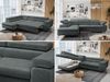 Mks Möbel 'Peter L-form' Ecksofa mit Bettfunktion, Bettkasten & einstellbaren Kopfstützen, Dunkelgrau, Mikrofaser, mit Topper, links Bild 2