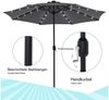 Feel2Home Sonnenschirm Sonnenschirm Marktschirm Ø3m LED Beleuchtung Strandschirm grau/beige, LxB: 300,00x300,00 cm, Stück, Premium-Sonnenschirm, LED-Beleuchtung Bild 4