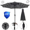 Feel2Home Sonnenschirm Sonnenschirm Marktschirm Ø3m LED Beleuchtung Strandschirm grau/beige, LxB: 300,00x300,00 cm, Stück, Premium-Sonnenschirm, LED-Beleuchtung Bild 2