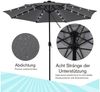 Feel2Home Sonnenschirm Sonnenschirm Marktschirm Ø3m LED Beleuchtung Strandschirm grau/beige, LxB: 300,00x300,00 cm, Stück, Premium-Sonnenschirm, LED-Beleuchtung Bild 3