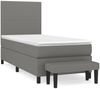 vidaXL Boxspringbett mit Matratze Dunkelgrau 80x200 cm Stoff 3136390 Bild 2