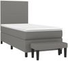 vidaXL Boxspringbett mit Matratze Dunkelgrau 80x200 cm Stoff 3136390 Bild 3