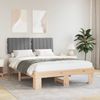 vidaXL Bettgestell mit gepolstertem Kopfteil Hellgrau 140 x 190 cm 877494 Bild 1