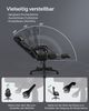 Songmics Bürostuhl, Schreibtischstuhl, ausziehbare Fußstütze, Kopfkissen, Lendenkissen, höhenverstellbar, ergonomisch, neigbare Rückenlehne, bis 150 kg belastbar, tintenschwarz Bild 3