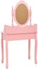 Schminktisch-Set, Frisiertisch mit Hocker Rosa 75 x 69 x 140 cm Paulownia-Holz Bild 5