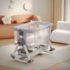 oyajia Beistellbett 3 in 1 Beistellbett Stubenwagen Babybett Baby Reisebett, 6-stufige Höhenverstellung, mit Rollen, Moskitonetz und Matratze Bild 3