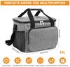 BlingBin Thermobehälter 15L/24L Kühltasche, Faltbar Isoliertasche Thermotasche für Essen, Oxford-Gewebe, (1er Set, 1-tlg, Fassungsvermögen: 15L, 31 x 20 x 23 cm), Wasserdicht Picknicktasche für Unterwegs Camping Auto Büro, Grau Bild 2