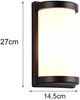 LED Außenwandleuchte Aluminium Schwarz & Acrylglas Weiß, Höhe 27cm Bild 4