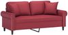 vidaXL 2-Sitzer-Sofa mit Zierkissen Weinrot 140 cm Kunstleder 3200933 Bild 2