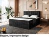 MEBLINI Boxspringbett LUKAS 160x200 cm mit Bettkasten - H3/Schwarz Samt Polsterbett - Doppelbett mit Topper & Taschenfederkern-Matratze Bild 3