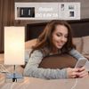 ZMH 2er set Nachttischlampe Touch: Modern Dimmbar Tischlampe mit USB Anschlüsse Schlafzimmer Nachttisch Lampe mit Ladefunktion Bettlampe mit Stoffschirm Tischleuchte E27 für Hotel Bett Büro Flur Bild 3