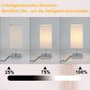 ZMH 2er set Nachttischlampe Touch: Modern Dimmbar Tischlampe mit USB Anschlüsse Schlafzimmer Nachttisch Lampe mit Ladefunktion Bettlampe mit Stoffschirm Tischleuchte E27 für Hotel Bett Büro Flur Bild 4