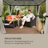 blumfeldt Pantheon Solid Sky Ambient Solar Pavillon, Komplett-Set, mit Seitenwänden, Material Gestell: Aluminium, Material Dach: Polycarbonat, mit Solar-Beleuchtung, Maße: ca. 3x4 m, hellgrau Bild 3