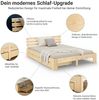 Holzbett 140x200 cm mit Federkernmatratze & 2 Bettkästen Doppelbett Bett Holzbettrahmen Natur Massiv Holz Lattenrost Bild 5