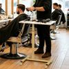 BarberPub Beistelltisch mit Rollen, Pflegetisch Höhenverstellbar, Salon-Tablettwagen Gold, Betttisch C Form, Friseurwagen für Friseursalons, Nagelstudio 2832(Marmor-Weiß) Bild 2