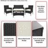 Poly-Rattan Garnitur HWC-F55, Balkon-/Garten-/Lounge-Set Sofa Sitzgruppe grau, Kissen creme Bild 2