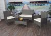 Poly-Rattan Garnitur HWC-F55, Balkon-/Garten-/Lounge-Set Sofa Sitzgruppe grau, Kissen creme Bild 3