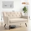 Sofa ARNE Cord 2-Sitzer - 120x74x81cm, Cord, Creme | Couch Loungesofa für Wohnzimmer Schlafzimmer Leseecke Bild 2