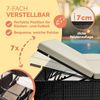 Casaria Gartenliege, mit Klapptisch, wetterfest, 7cm Auflagen, 7-fach höhenverstellbar, Polyrattan/Polyester schwarz/creme, 200 x 160 x 33 cm Bild 5