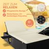 Casaria Gartenliege, mit Klapptisch, wetterfest, 7cm Auflagen, 7-fach höhenverstellbar, Polyrattan/Polyester schwarz/creme, 200 x 160 x 33 cm Bild 2