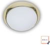 LED Deckenleuchte Deckenschale Opalglas matt, Dekorring Messing poliert, Ø 25cm Bild 3