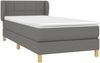 Einzelbett, Polsterbett mit Matratze Stoff Dunkelgrau 90x190 cm Bild 3