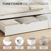 2 Schubläden Bett Bettkästen Auszug Aufbewahrung mit Rollen Holz Weiß Schubkästen Bild 4