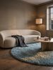 KADIMA DESIGN Teppich SALZACH Shaggy Langflor Wohnzimmer Schlafzimmer Waschbar Flauschig, Rund, Höhe: 52 mm, Blau, 80x80 cm, Wohnzimmerteppich Strapazierfähig Waschbar Bild 1