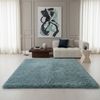 KADIMA DESIGN Teppich SALZACH Shaggy Langflor Wohnzimmer Schlafzimmer Waschbar Flauschig, Rund, Höhe: 52 mm, Blau, 80x80 cm, Wohnzimmerteppich Strapazierfähig Waschbar Bild 2