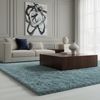 KADIMA DESIGN Teppich SALZACH Shaggy Langflor Wohnzimmer Schlafzimmer Waschbar Flauschig, Rund, Höhe: 52 mm, Blau, 80x80 cm, Wohnzimmerteppich Strapazierfähig Waschbar Bild 3