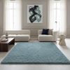 KADIMA DESIGN Teppich SALZACH Shaggy Langflor Wohnzimmer Schlafzimmer Waschbar Flauschig, Rund, Höhe: 52 mm, Blau, 80x80 cm, Wohnzimmerteppich Strapazierfähig Waschbar Bild 4