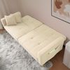 Merax sofa Schlafsofa mit Bettfunktion, verstellbarem Winkel, goldenen Beinen, mit Kissen und seitlichen Aufbewahrungstaschen, Beige Bild 5