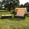 Strandkorb Braun Sonnendach Sonnenliege Sonnenbett Polyrattan Lounge Gartenmöbel Bild 5
