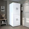 ROOMART Waschmaschinenschrank Dora für Trockner & Waschmaschine, in 4 Farben, mit Türen & Ausziehbrett (Weiß) Bild 2
