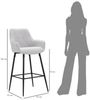 Dmora Set mit 2 Moore Hocker, Verstellbarer Sitz, Barhocker, Hochstuhl, 55x55 h109 cm, Schwarz und Grau Bild 3