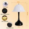 ZMH Tischlampe Kabellos Akku LED Touch USB Aufladbar Dimmbar Schwarz Nachttischlampe Für Wohnzimmer Schlafzimmer Esszimmer Bild 3