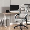 Gaming Stuhl Stoff Bürostuhl mit Massage und Fußstütze Grau Bild 2