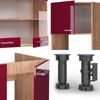 Eckküche R-Line Rot Hochglanz/Goldkraft Eiche 247 x 60 cm , AP Anthrazit Vicco Bild 5
