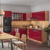 Eckküche R-Line Rot Hochglanz/Goldkraft Eiche 247 x 60 cm , AP Anthrazit Vicco Bild 4