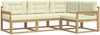 vidaXL Outdoor-Sofagarnitur mit Kissen 3 pcs Weiß und Creme Polyester 3386364 Bild 2