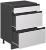 Küchenunterschrank R-Line Weiß 60 cm J-Shape mit Schubladen, AP Eiche Vicco Bild 4