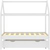 vidaXL Hausbett 70x140 cm, Weiß, Kiefer massiv, mit Schublade Bild 3