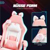 HOMCOM Gaming-Stuhl Ergonomischer Gamer Stuhl mit Lendenwirbelstütze, Fußstütze (Gaming Sessel, 1 St), Höhenverstellbar Bürostuhl mit Verstellbar Liegefunktion Rosa Bild 4
