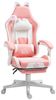 HOMCOM Gaming-Stuhl Ergonomischer Gamer Stuhl mit Lendenwirbelstütze, Fußstütze (Gaming Sessel, 1 St), Höhenverstellbar Bürostuhl mit Verstellbar Liegefunktion Rosa Bild 2