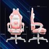 HOMCOM Gaming-Stuhl Ergonomischer Gamer Stuhl mit Lendenwirbelstütze, Fußstütze (Gaming Sessel, 1 St), Höhenverstellbar Bürostuhl mit Verstellbar Liegefunktion Rosa Bild 3