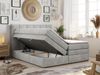 Boxspringbett 7-Zonen Taschenfederkernmatratze und Topper - PREMIUM-10-KING - 140x200cm - Hellgrau Stoff - H4 Bild 2